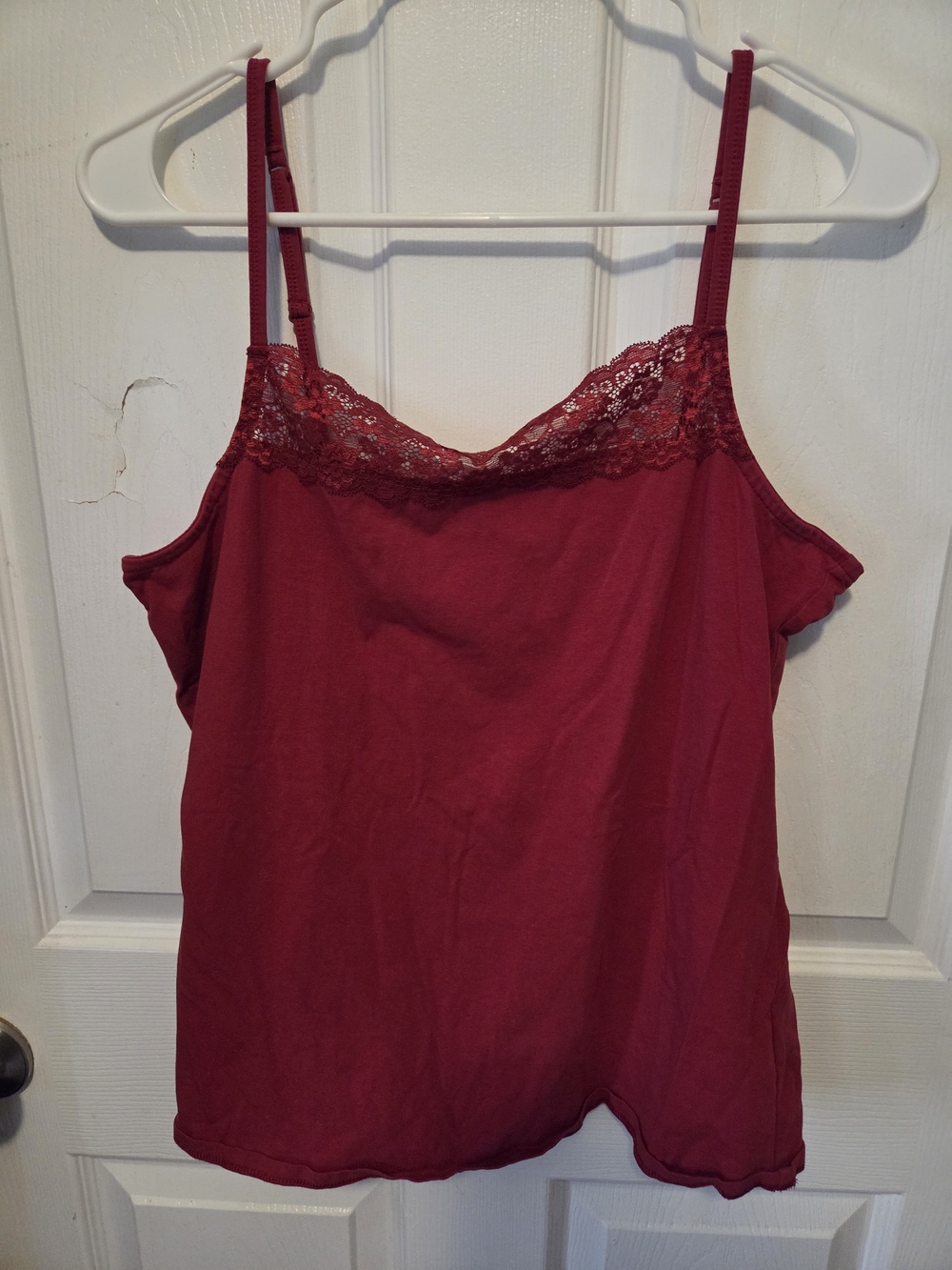 J. Jill Burgundy Lace-Trim Camisole